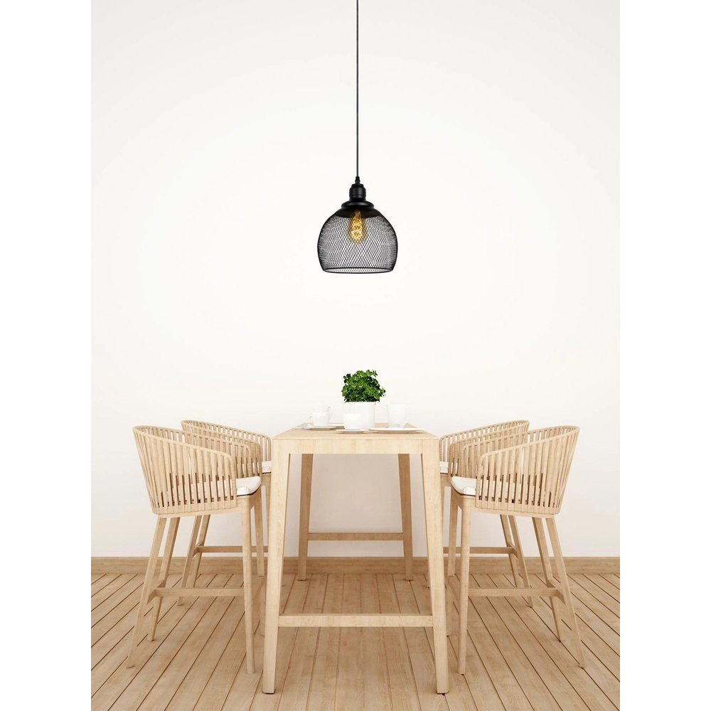 Netz-Pendellampe Mesh Ø 22 cm schwarz Lucide 5411212430380