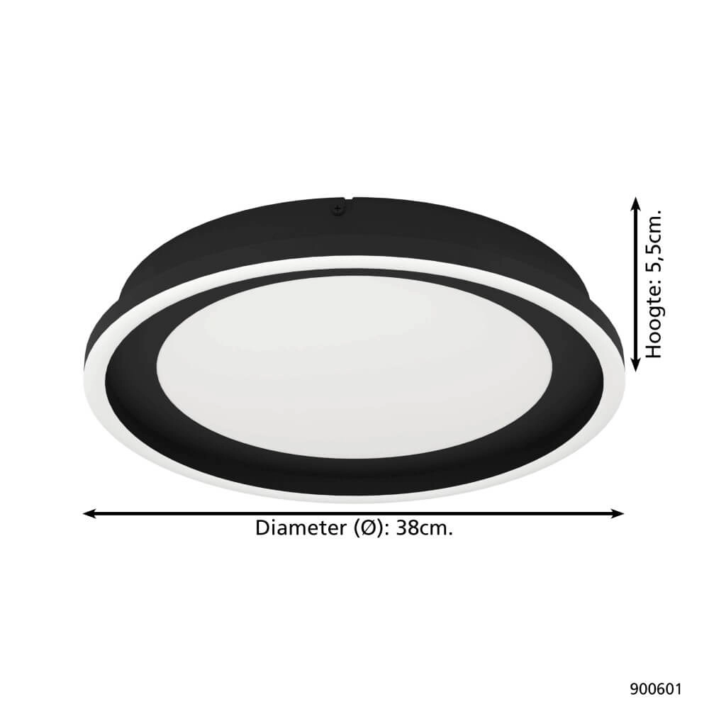 Schwarze Deckenlampe Calagrano Ø 38cm Eglo 9008606244997