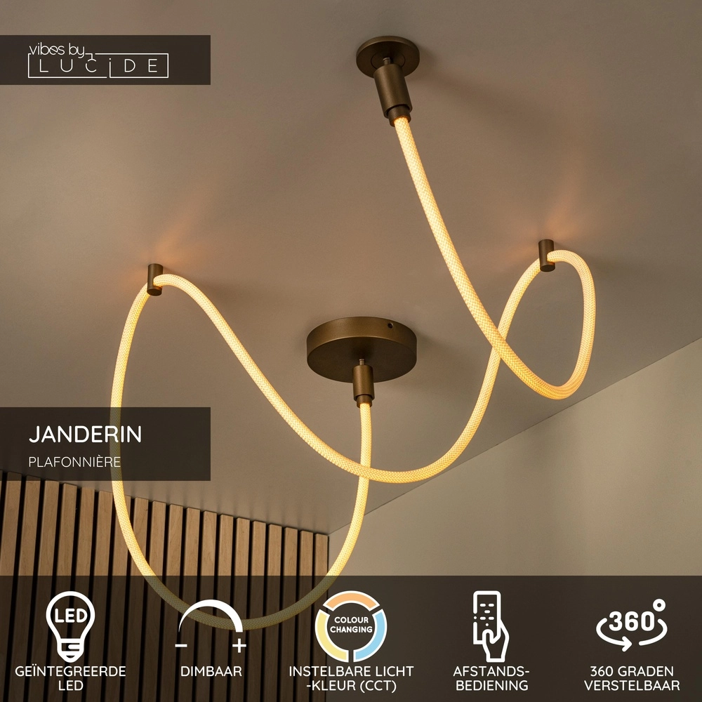 Einzigartige Deckenlampe Janderin 300 cm Champagner Lucide Vibes 5411212242075