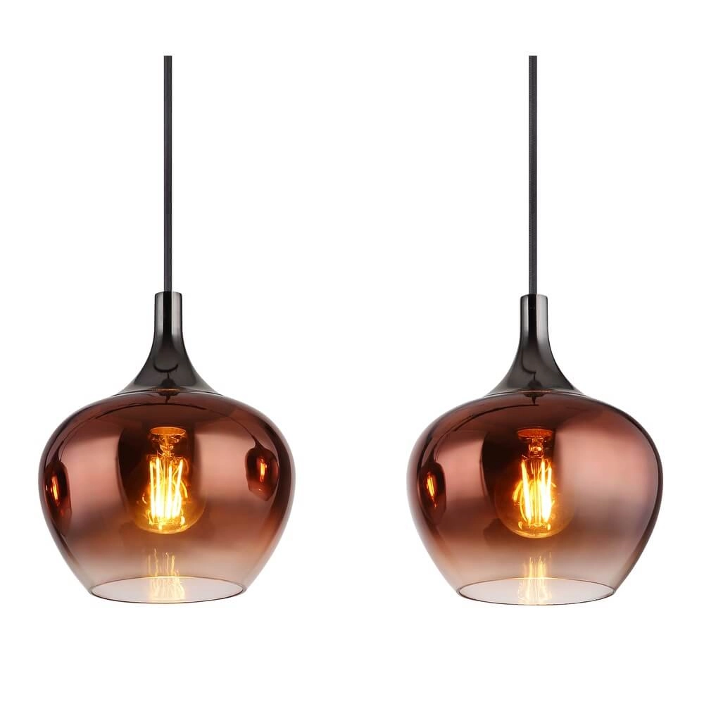 Schwarze Pendelleuchte Maxy mit rotem Glas 4-flammig Globo 9007371447985