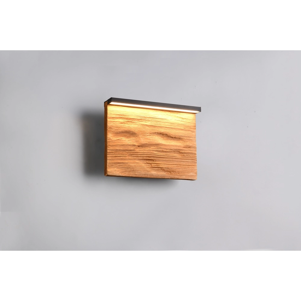 Design-Wandleuchte Kalea schwarz mit Holz 20cm Trio 4017807661385