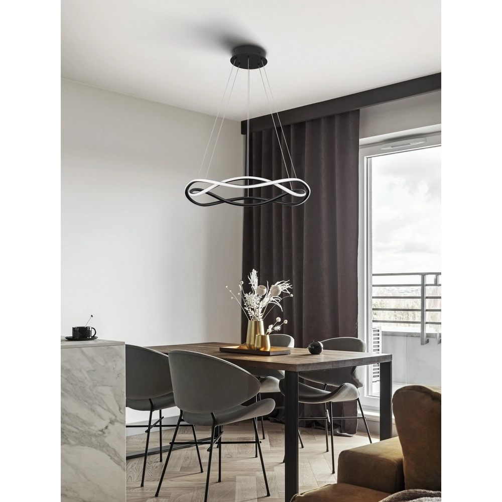 Design-Pendelleuchte Jinal schwarz Ø 45cm Lyora 5212017438720