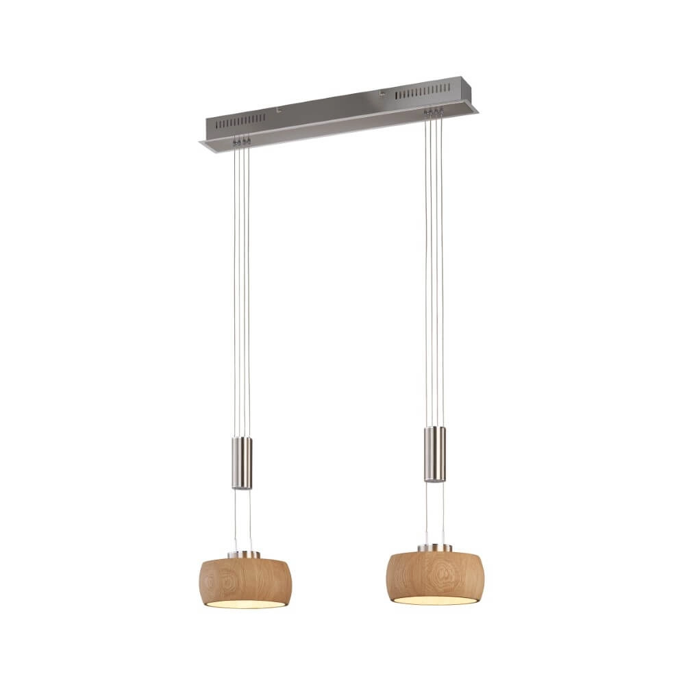 Hängelampe mit 2 Leuchten Shine-Wood LED