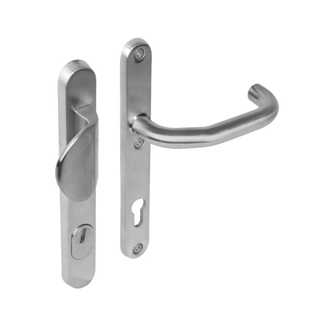 Haustürbeschläge Vurano Kernzugschutz 92mm ovaler Edelstahl