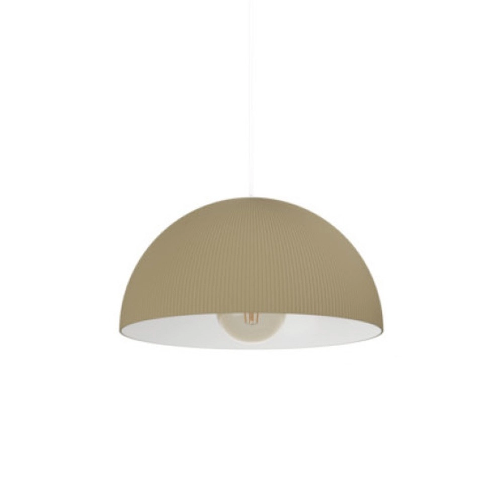 Design-Pendellampe Gaetano 2 Sandbraun mit weißem Ø 30 cm