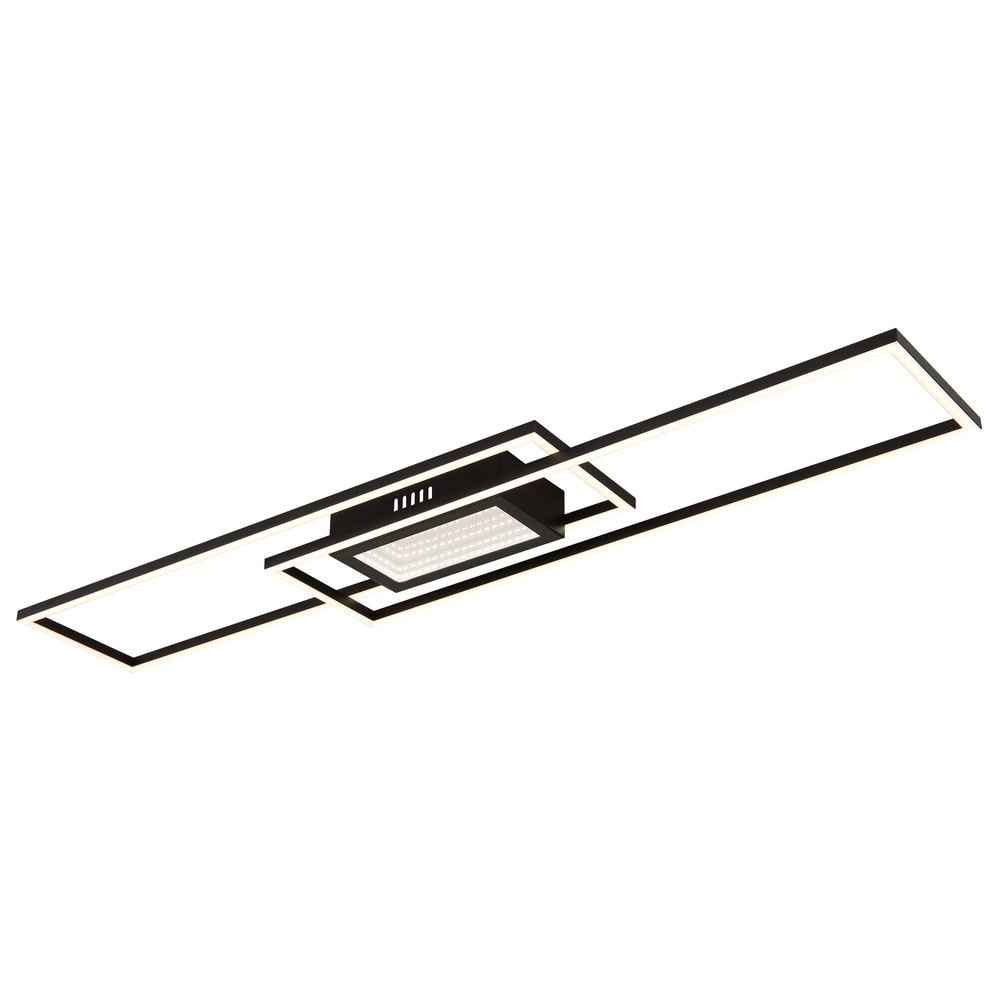 Moderne Deckenlampe Saunders Schwarzes Rechteck