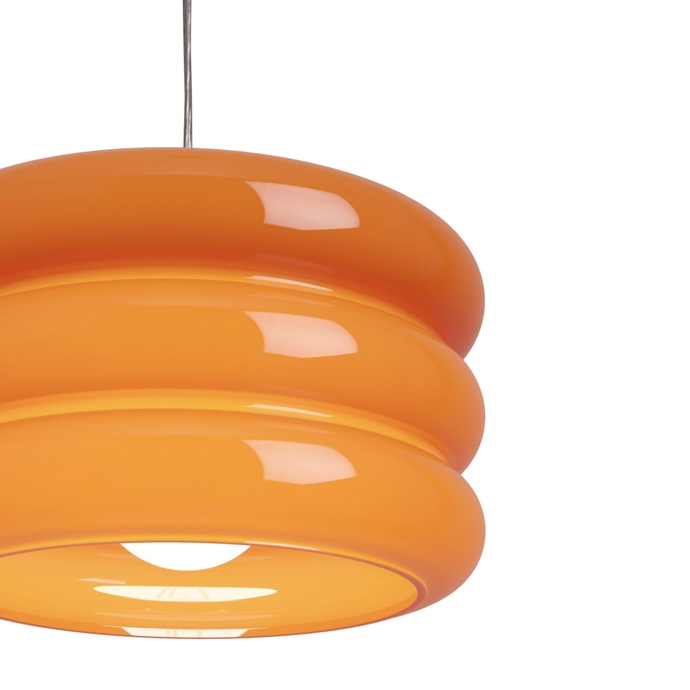 Design-Pendellampe Tortora Chrom mit oranger Ø 20 cm
