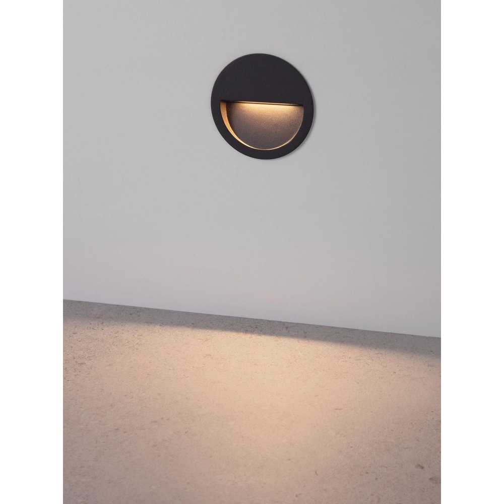 Runde Einbauwandlampe Sete Schwarz