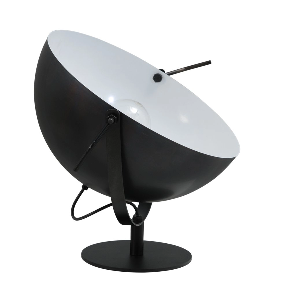 Tischlampe Industria Uplighter 40 cm schwarz mit weiß