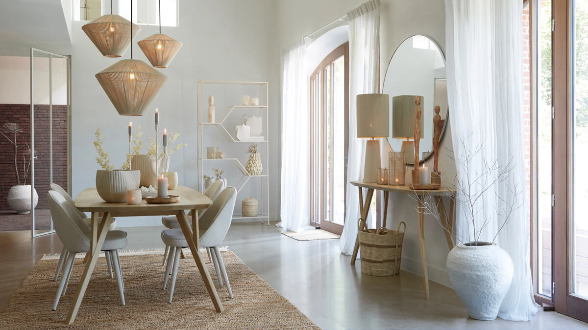 Pendelleuchte japandi Felida Ø 56cm creme Light & Living 8717807694364