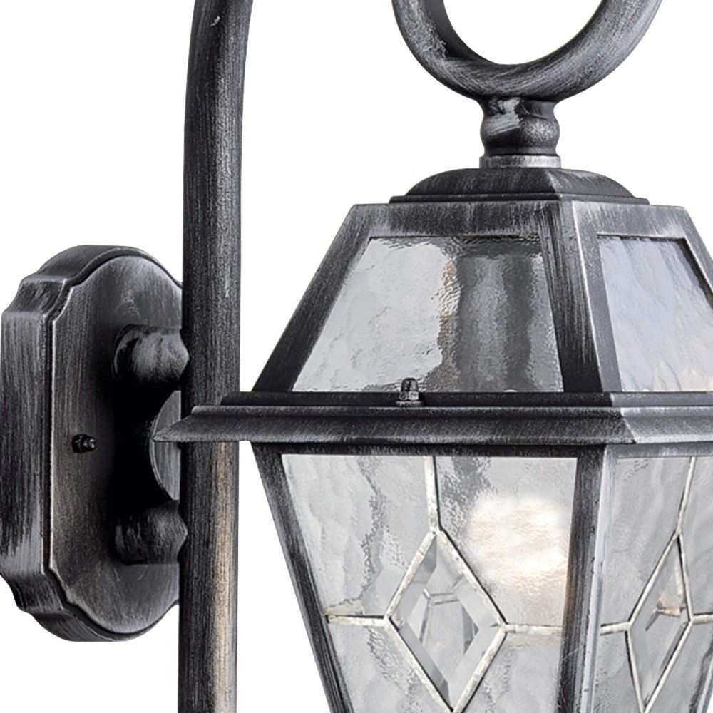 Klassische Wandleuchte Genoa Curl schwarz silber Searchlight 5013874335999