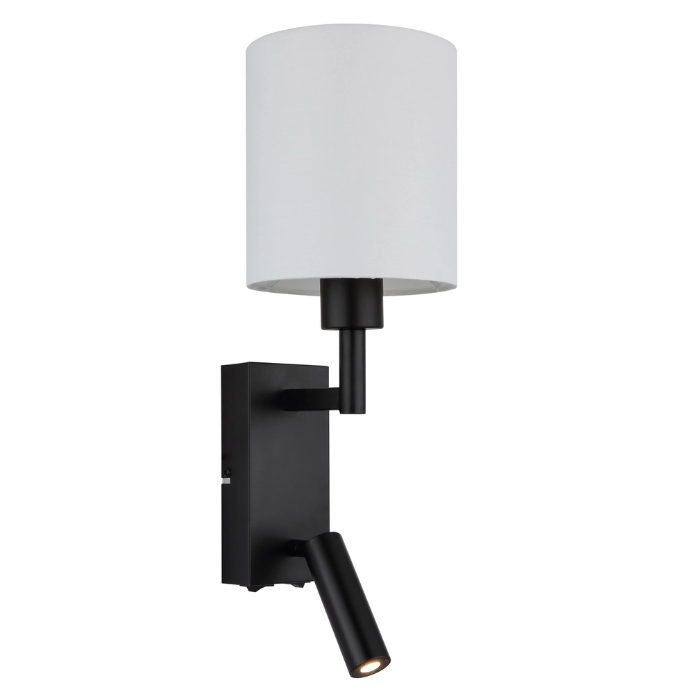 Nachttischlampe Zamora Schwarz mit weißer Motorhaube Globo 9007371569892