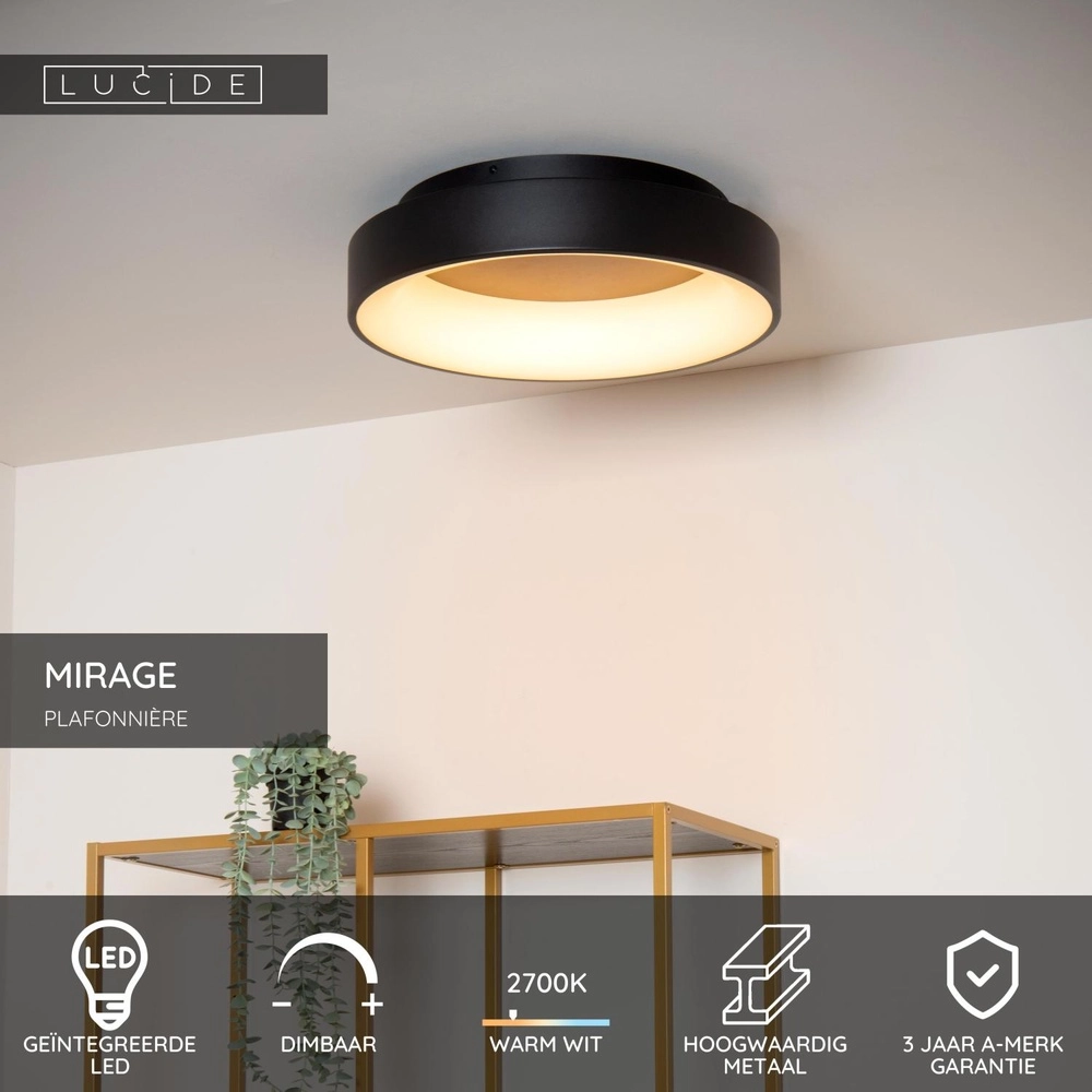 Deckenlampe Mirage Ø 45 cm schwarz Lucide 5411212361226
