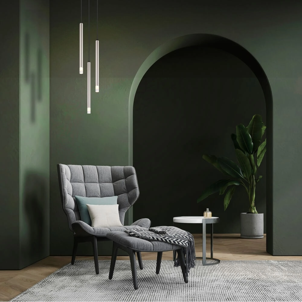 Design-Pendelleuchte Ryan 3-flammiges Nickel Globo 9007371484041
