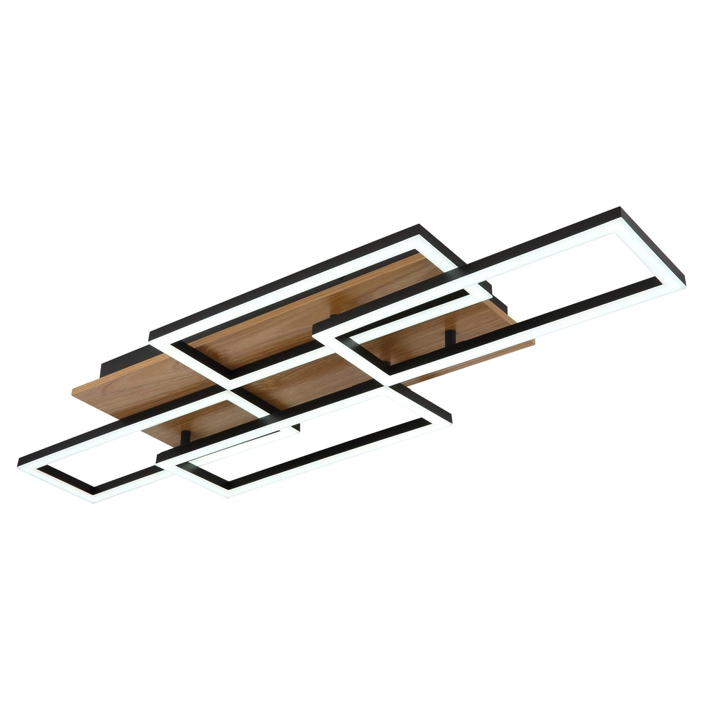 Design-Deckenlampe Jeffry Schwarz mit Holz Globo 9007371533824