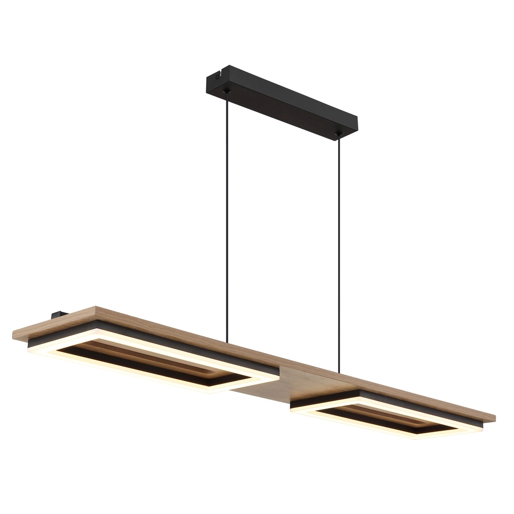 Design-Deckenlampe Bruce Schwarz mit Holz