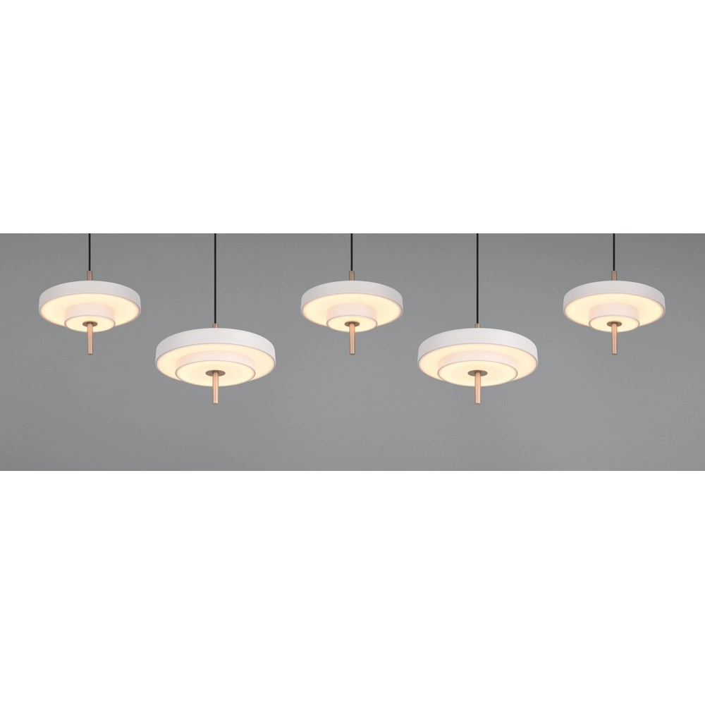 5-flammige Pendelleuchte Keaton weiß Trio 4017807655544
