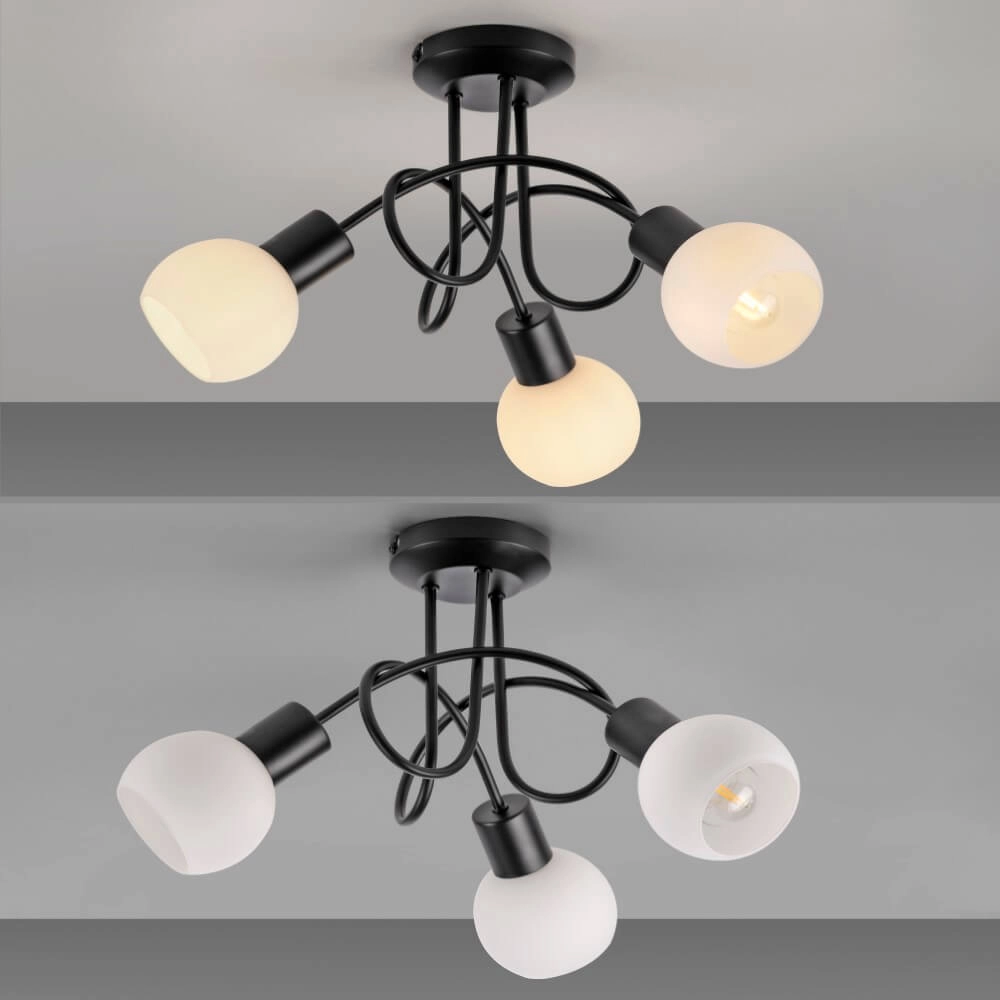 Schwarze Deckenleuchte Loki 3-Licht-Locke Just Light 4043689000783