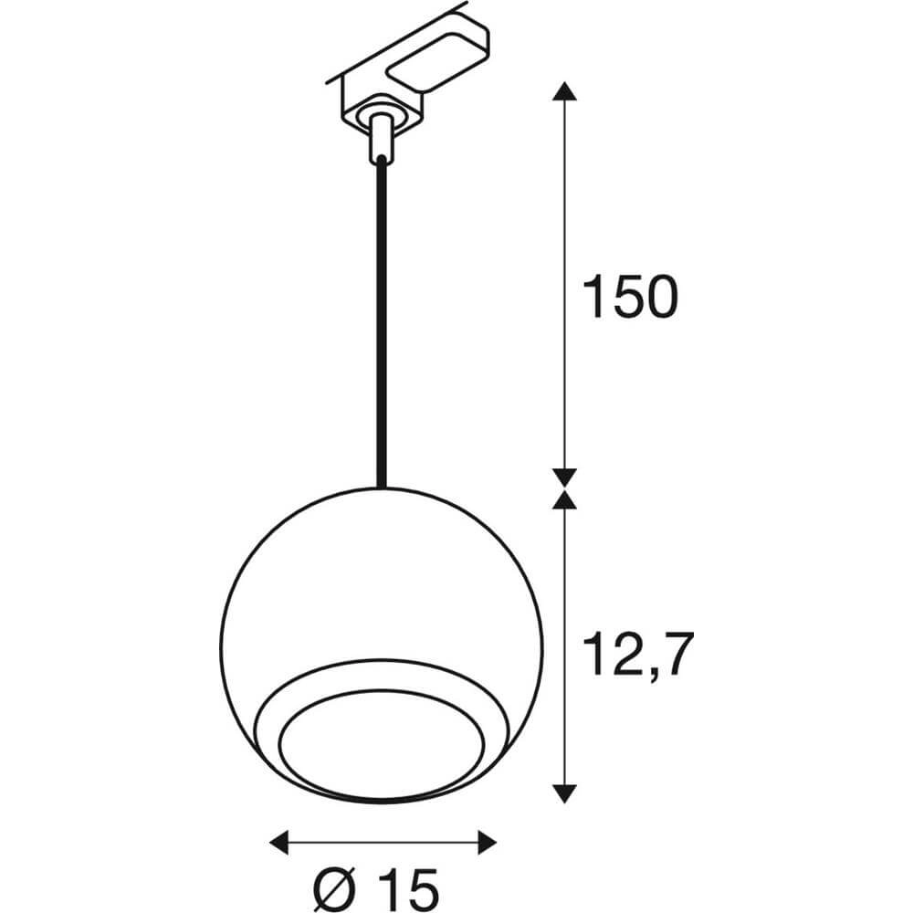Pendelleuchte für Schiene Light Eye 150 schwarz 3-phasig Ø 15cm SLV 4024163295505