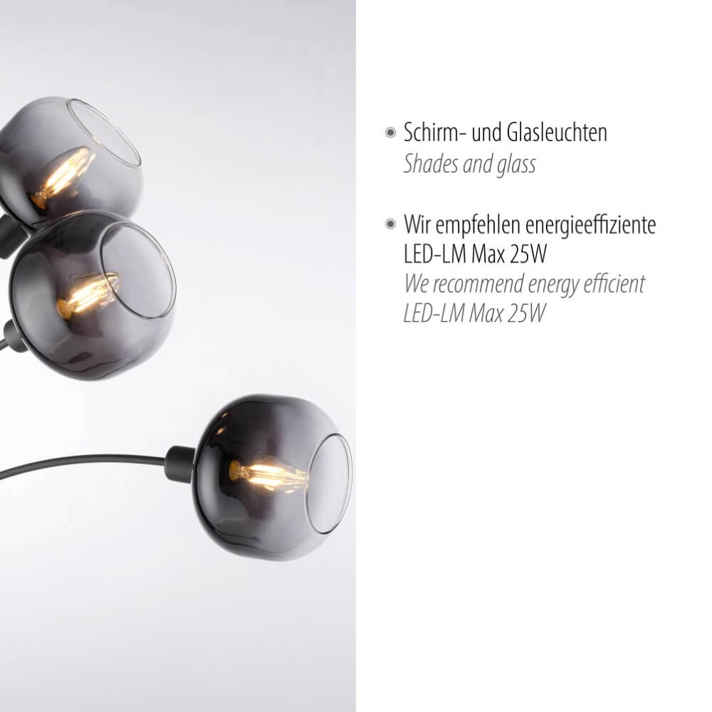 Schwarze Stehlampe Zea 3-flammig Just Light 4043689993764