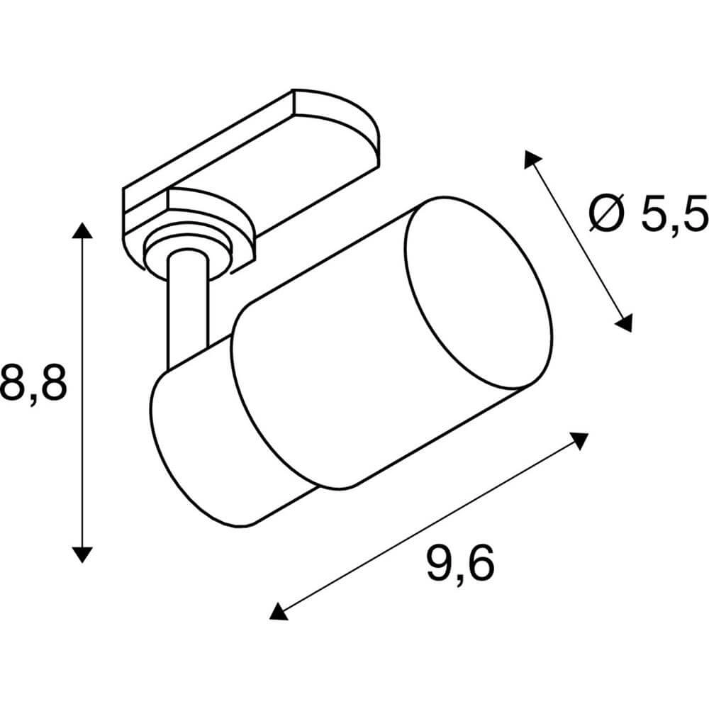 Gleisplatz Puri 2.0 Tube WeiÃŸ 3-phasig SLV 4024163294584