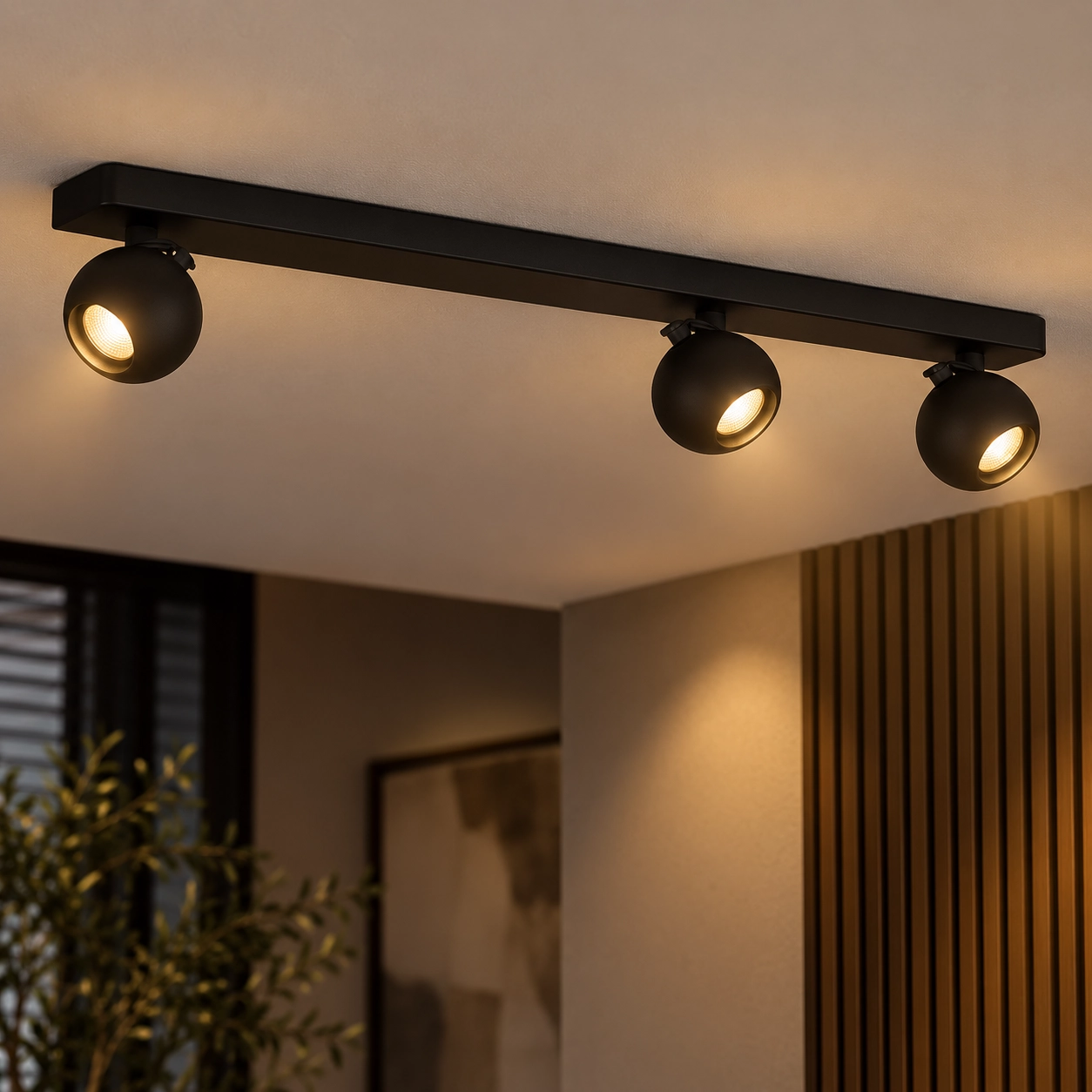 Deckenlampe Bolero Sphere 3-light schwarz