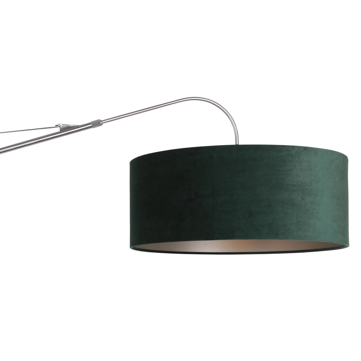 Wandlampe Elegant Classy 50 cm Edelstahl mit grünem Samtschirm