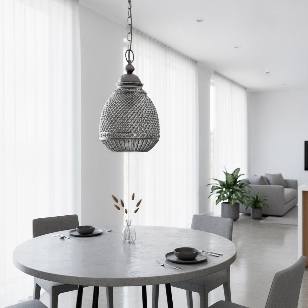 Pendelleuchte Toulon Graues Glas