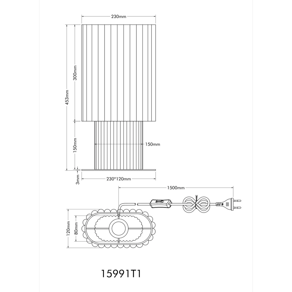 Einzigartige Tischlampe Jannie Braunes Oval Globo 9007371589906