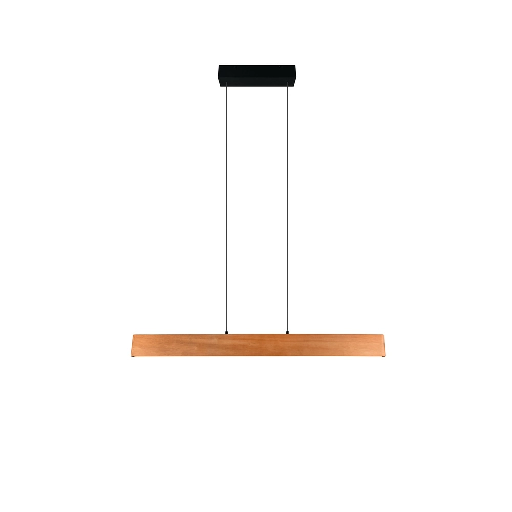 Schlanke Pendelleuchte Edgewood 115cm Holz Trio 4017807662238