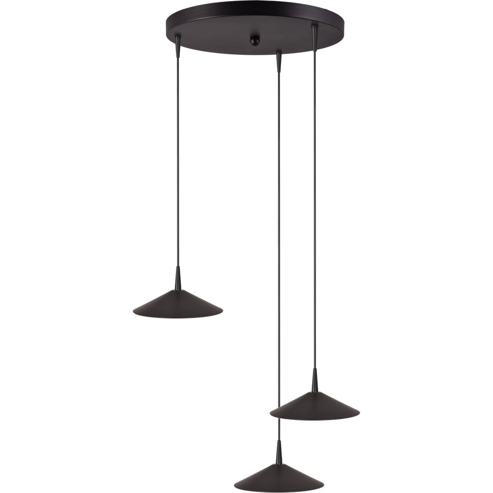 3-Licht Pendellampe Ceppo schwarz Ø 18 cm rund