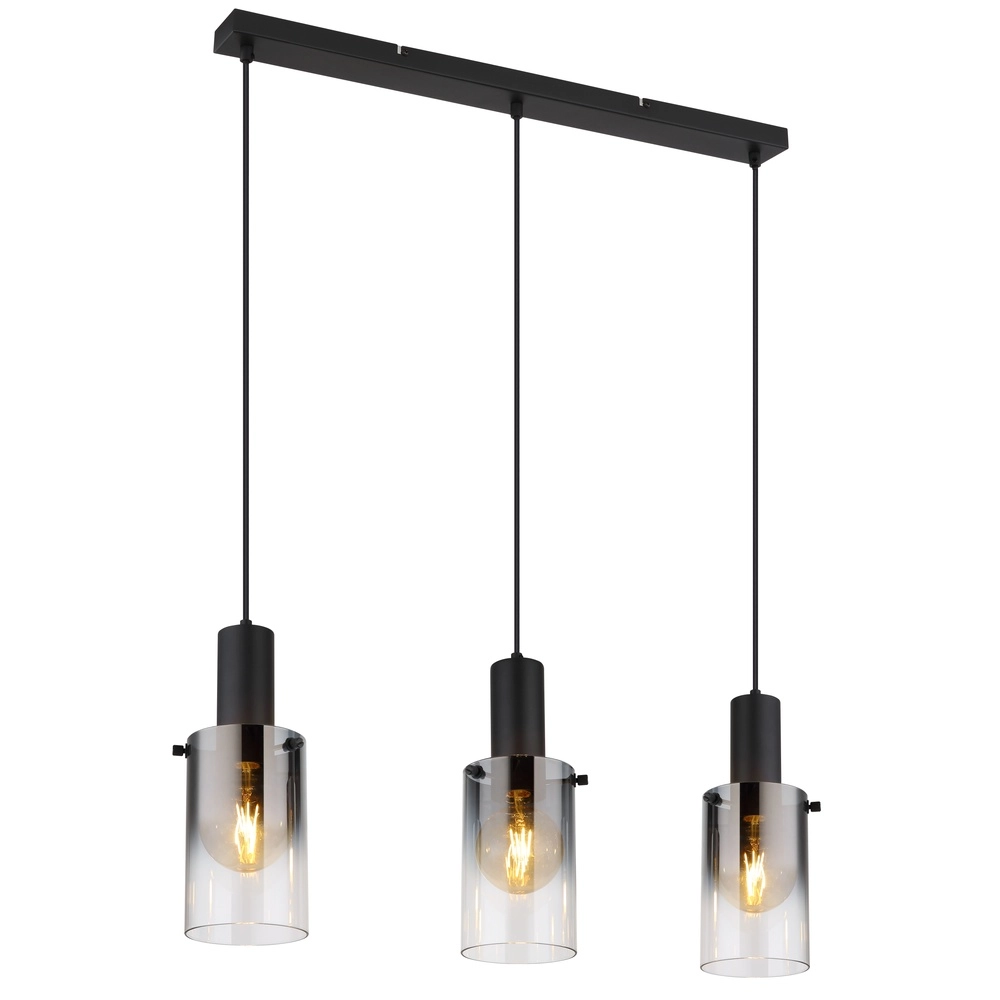 3-Licht Pendellampe Florentina Schwarzes Design