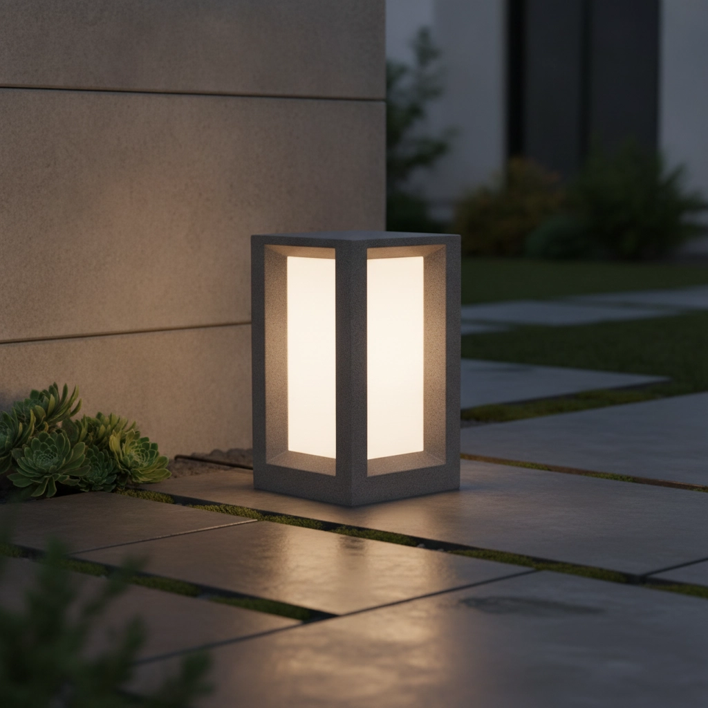 Quadratische Gartenlampe Castro schwarz