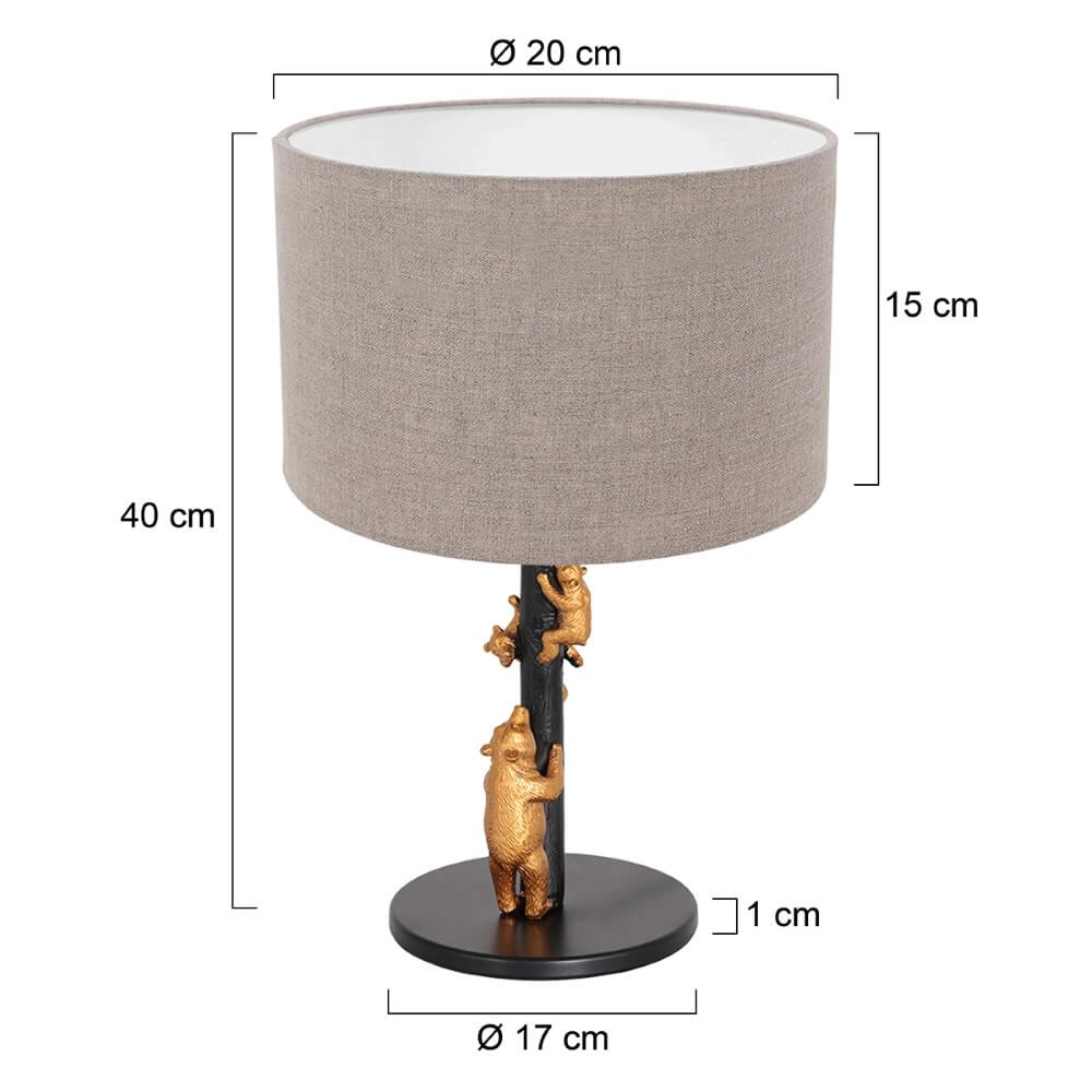 Designer-Tischlampe Animaux mit taupefarbener Kapuze Steinhauer 8712746151879