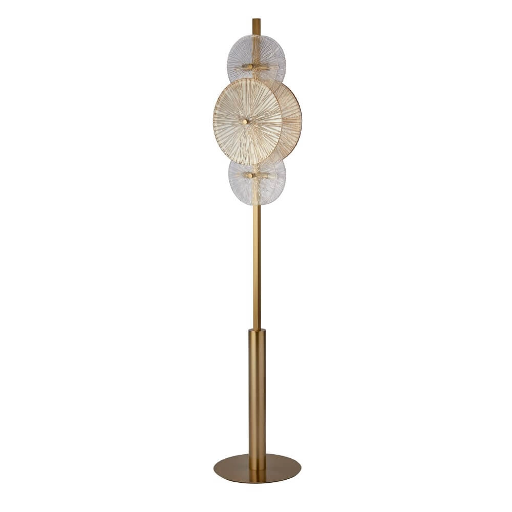 Goldene Stehlampe Wagon Wheel 151 cm hoch