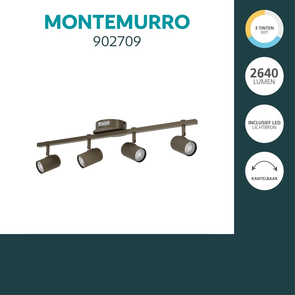 Oberflächenmontierter Spot Montemurro 4-helle dunkle Bronze Eglo 9008606392254