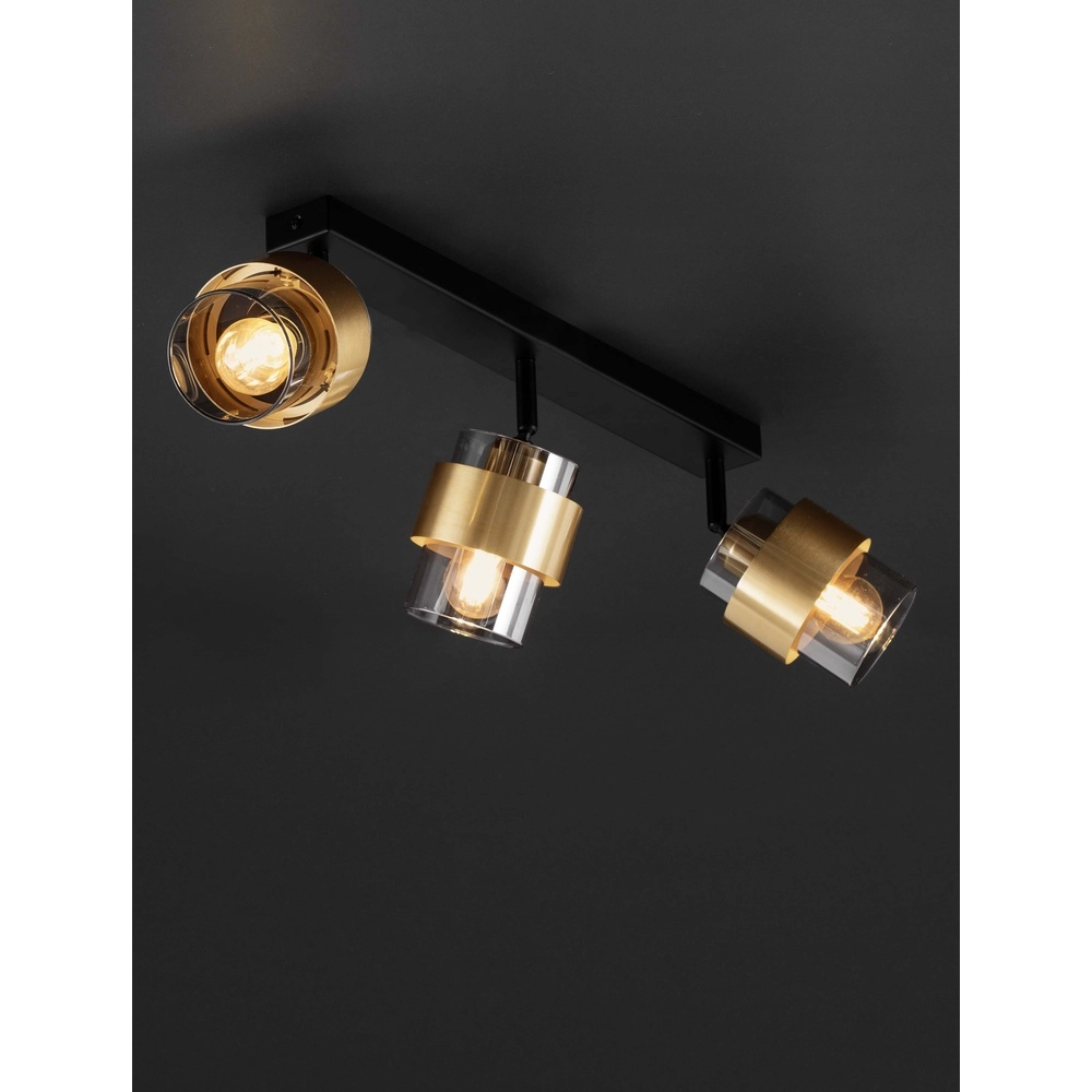 Deckenlampe Sianna 3-flammig schwarz mit gold Lyora 5212017452610