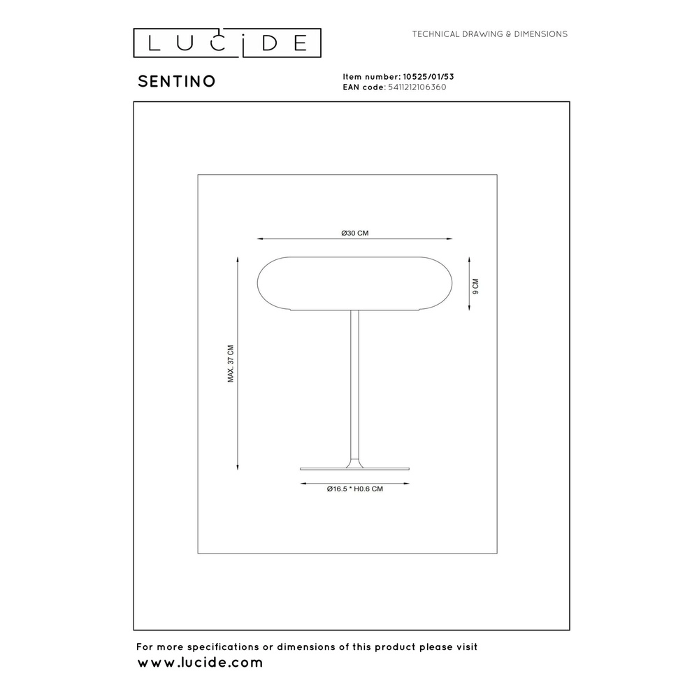 Tischlampe Sentino Ø 30cm orange Lucide 5411212106360