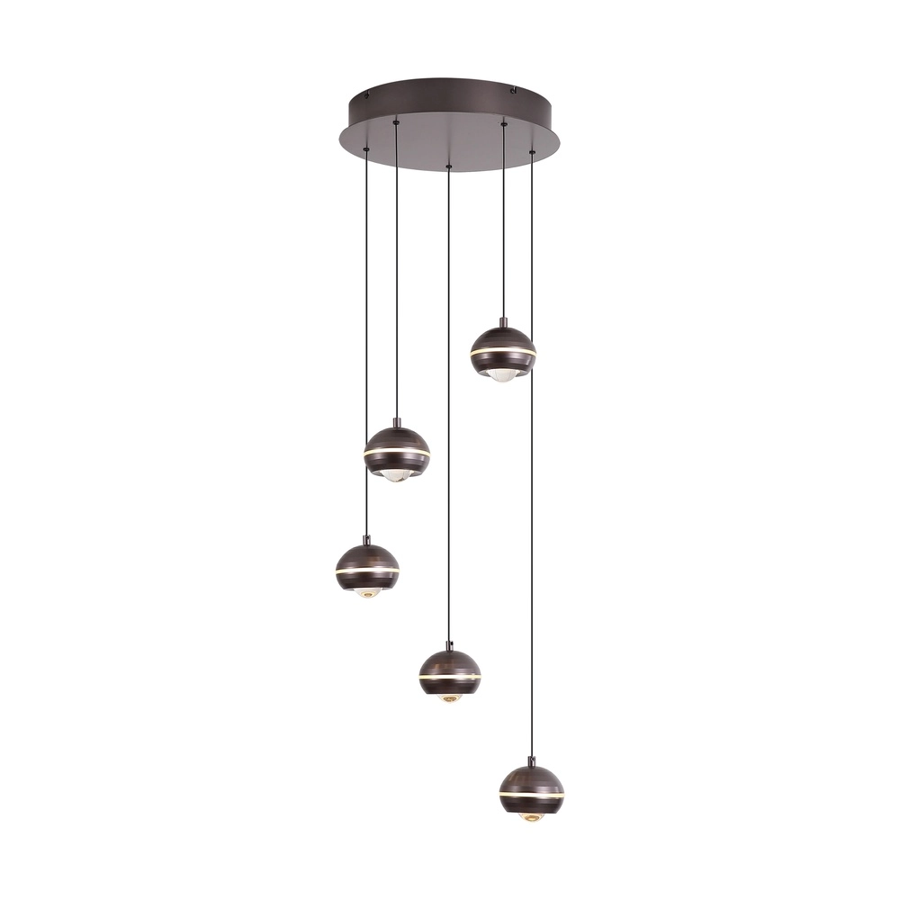 Design-Pendellampe Meteor 5-Licht schwarzer Nickel