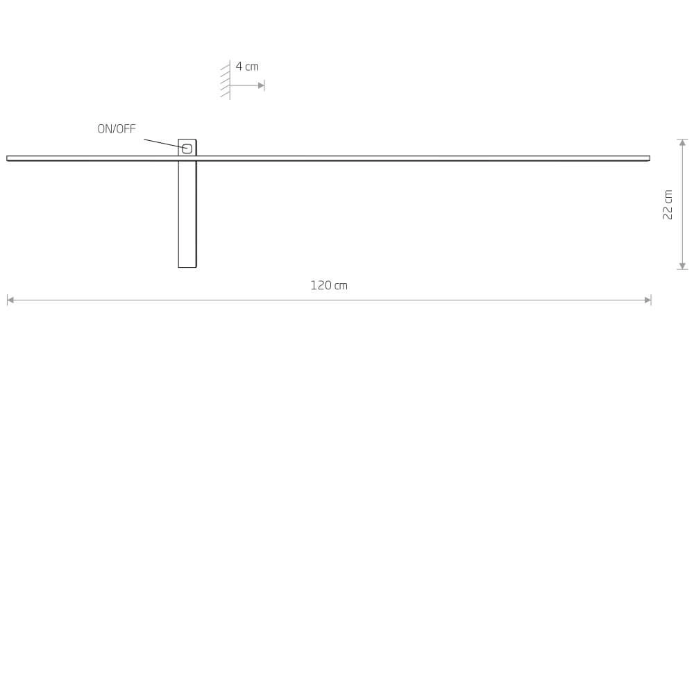 LED-Wandbeleuchtung Impulse Led L 120cm Lyora 5903139811798