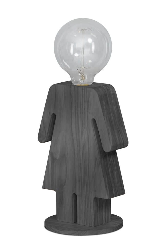 Nachttischlampe aus Holz Eve Grey