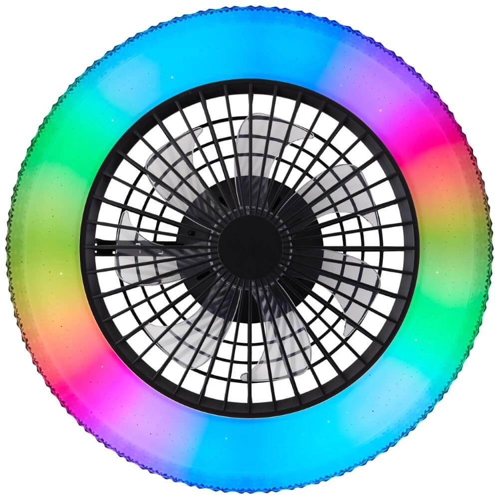 Schwarzer Fächer Badria mit RGB-Funktion Brilliant 4004353435850