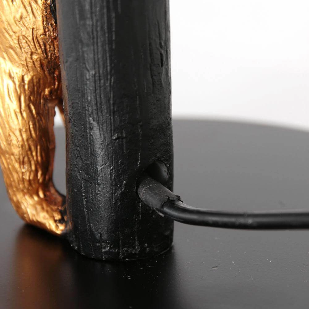 Tischlampe Animaux Bären schwarz mit Strohhaube Steinhauer 8712746172133