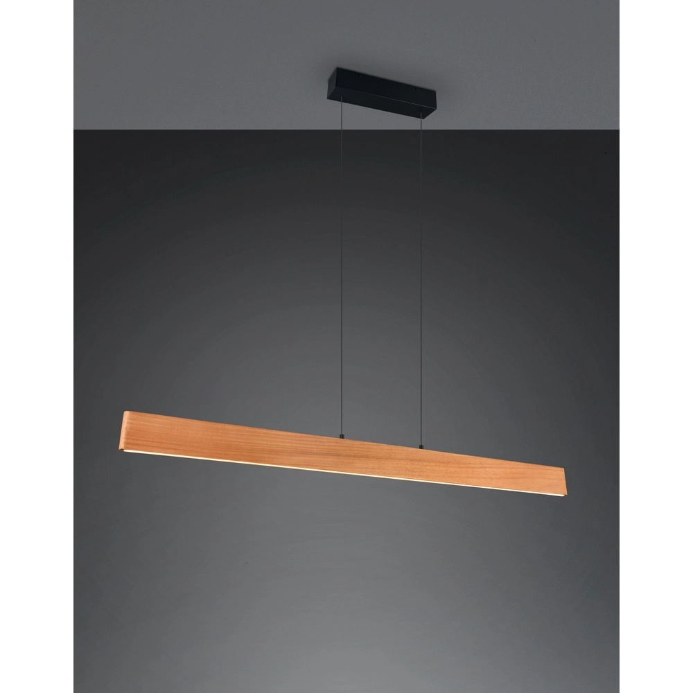 Schlanke Pendelleuchte Edgewood 150cm Holz Trio 4017807662252