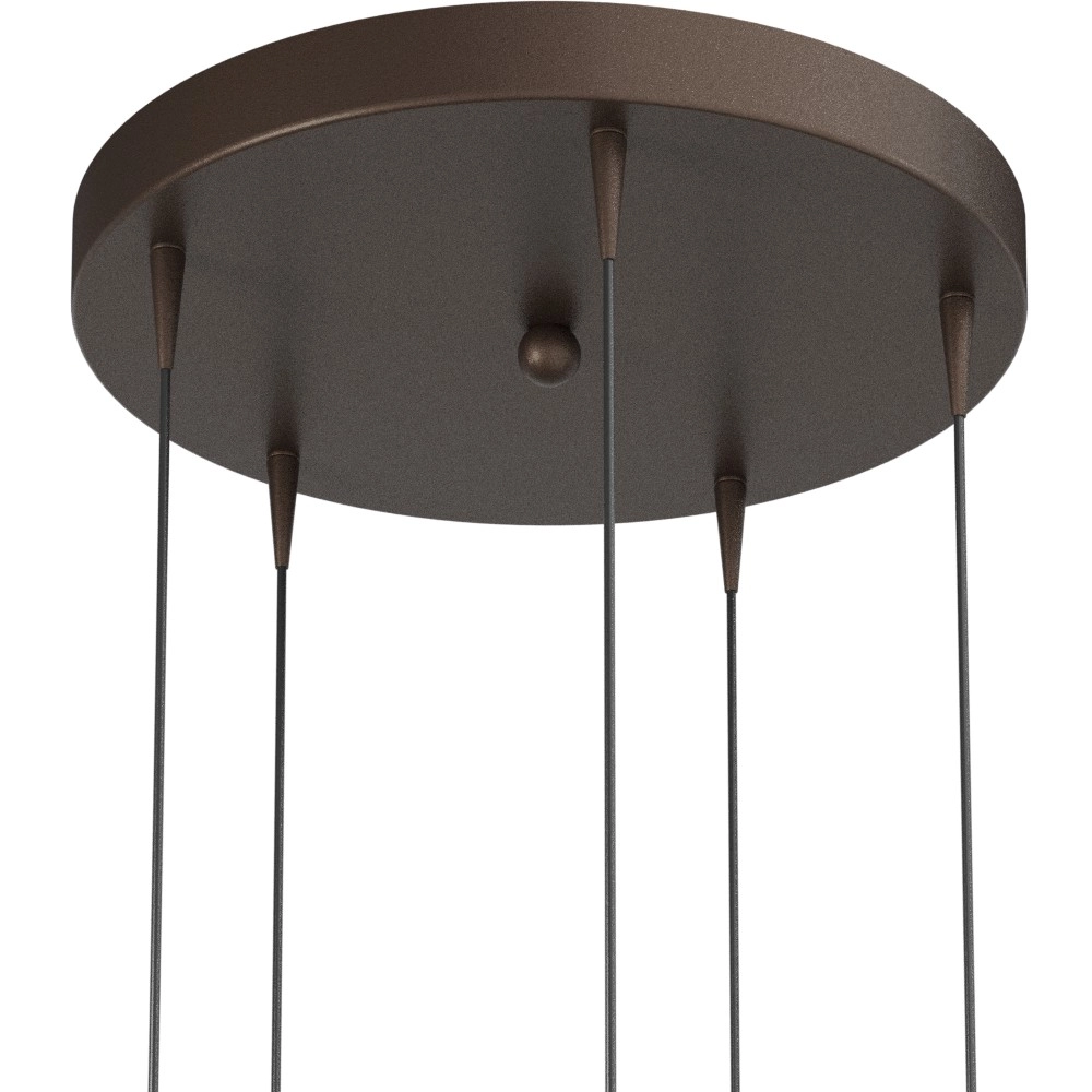 5-Licht Pendellampe Talana Kakaobraun mit Gold Ø 35 cm DTW Masterlight 8718121427126