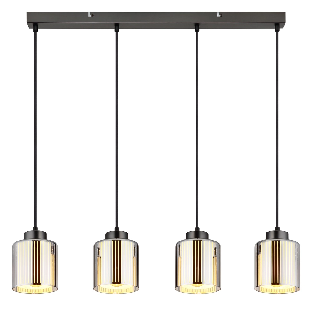 Design-Pendellampe Felicia Gunmetal 4-Lighter Globo 9007371525966