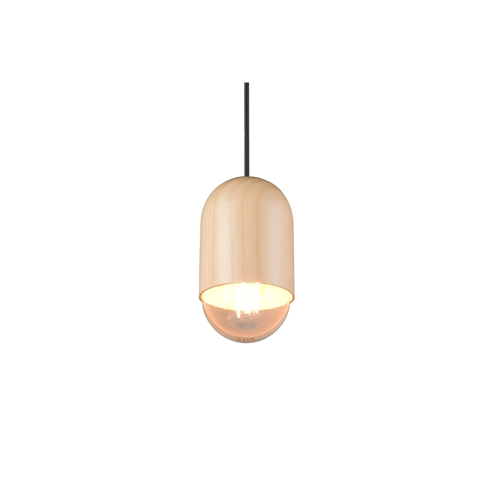 Einzigartige Pendelleuchte Nara Holz Ø 10,5cm Trio 4017807661750