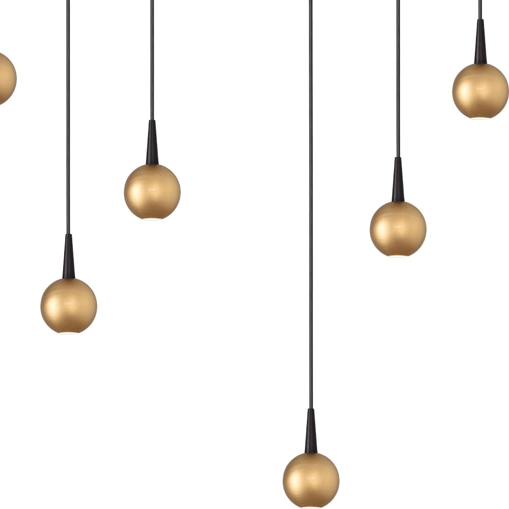 9-Licht Pendellampe Talana schwarz mit goldener Ø 50cm DTW Masterlight 8718121352312