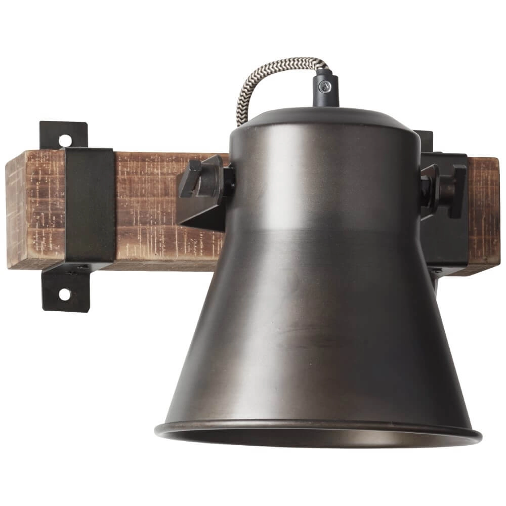 Wandlampe Decca schwarz mit braun Brilliant 4004353361432