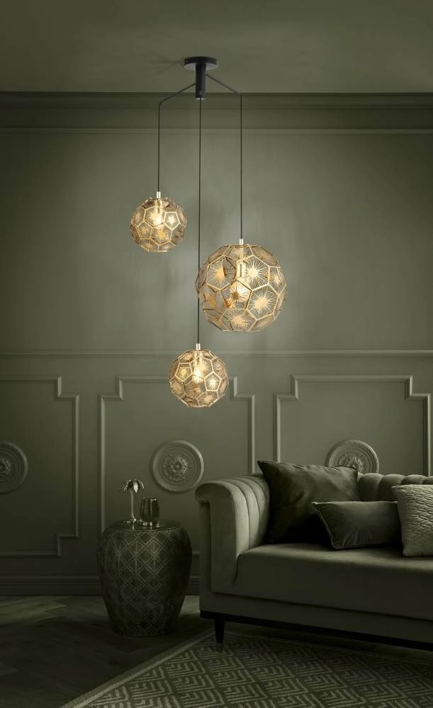 Goldene Hängelampe Skoura Dachgeschoss – 3-flammig Stars of Light 9002759397586